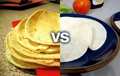 Corn tortillas vs flour tortillas